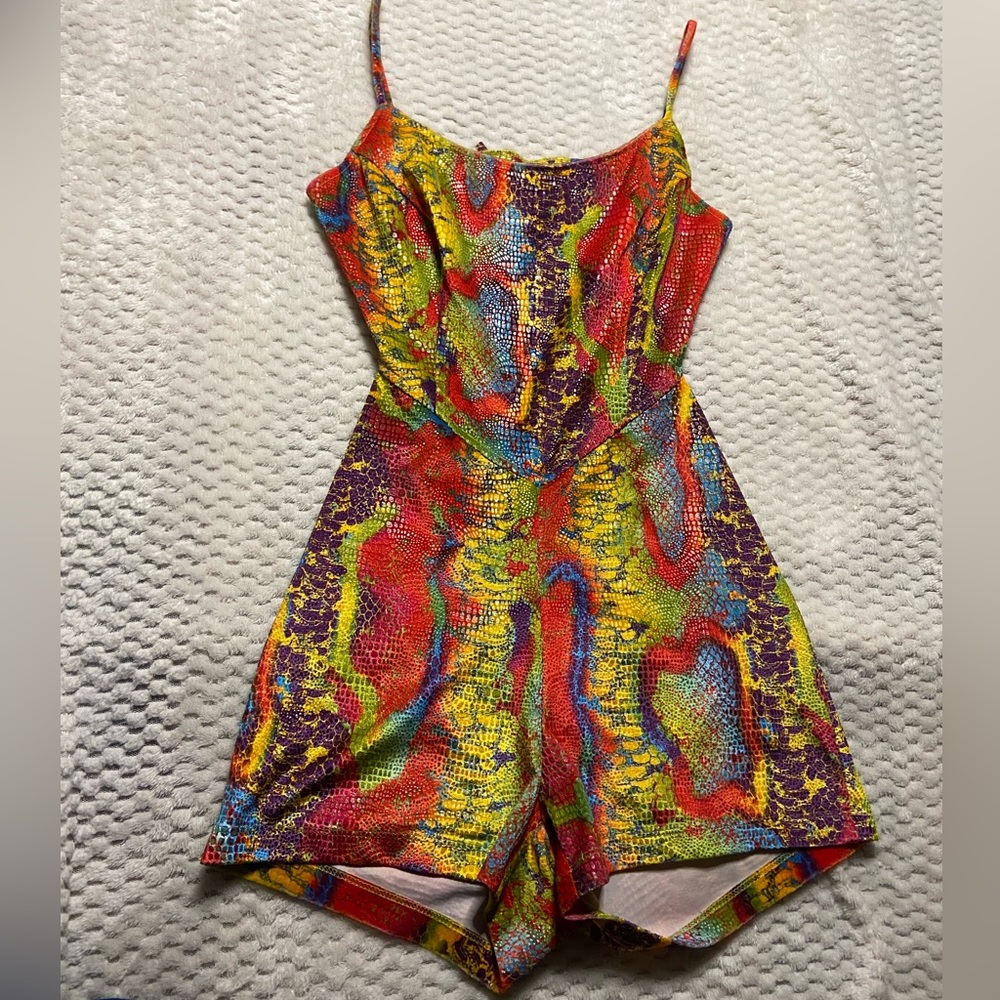 90s Vintage Backless Romper